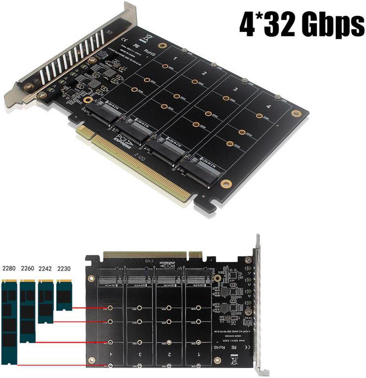 PCIe x16 Adaptor Card for QUAD M-key M.2 NVMe SSD