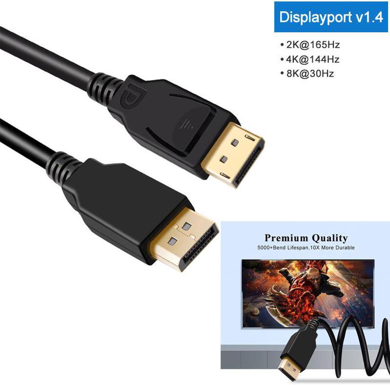 Displayport 1.4 Cable 2m DP to DP Monitor Cable Support 8K 30Hz 4K 144Hz 32.4Gbps For PC Laptop TV Monitor