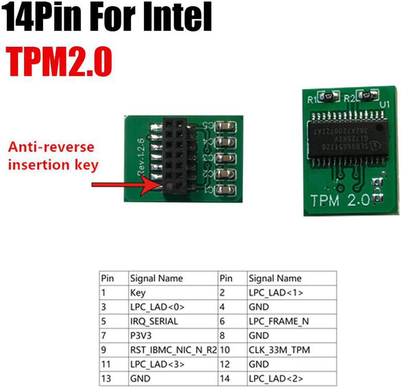 14 Pin TPM 2.0 Module Motherboard Component For Intel Trusted Platform