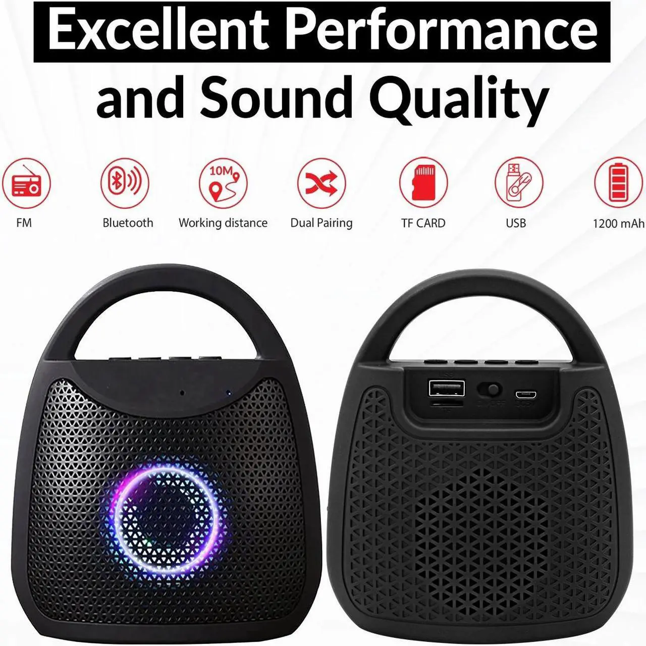 Alt view image 3 of 6 - Glorine Bluetooth Speaker Wireless Outdoor Portable Waterproof Loud Small Blue Tooth USB Bocinas For Patio Pool Party Beach Home Travel