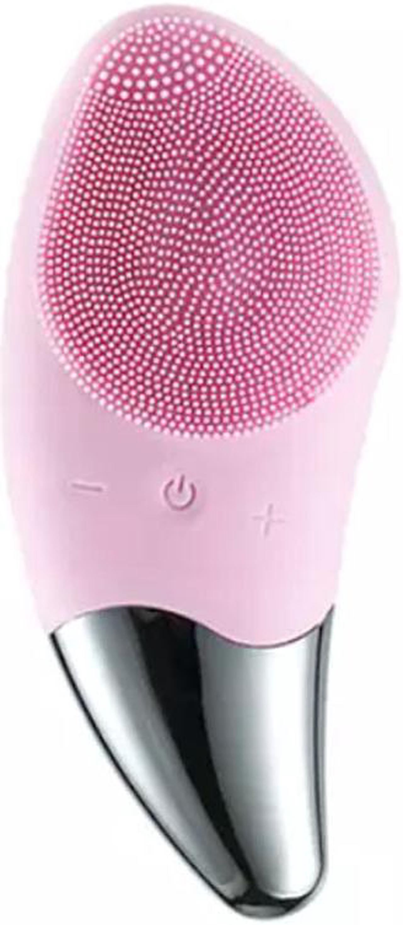 Ultrasonic Electric Silicone Face Cleansing Brush - Pink