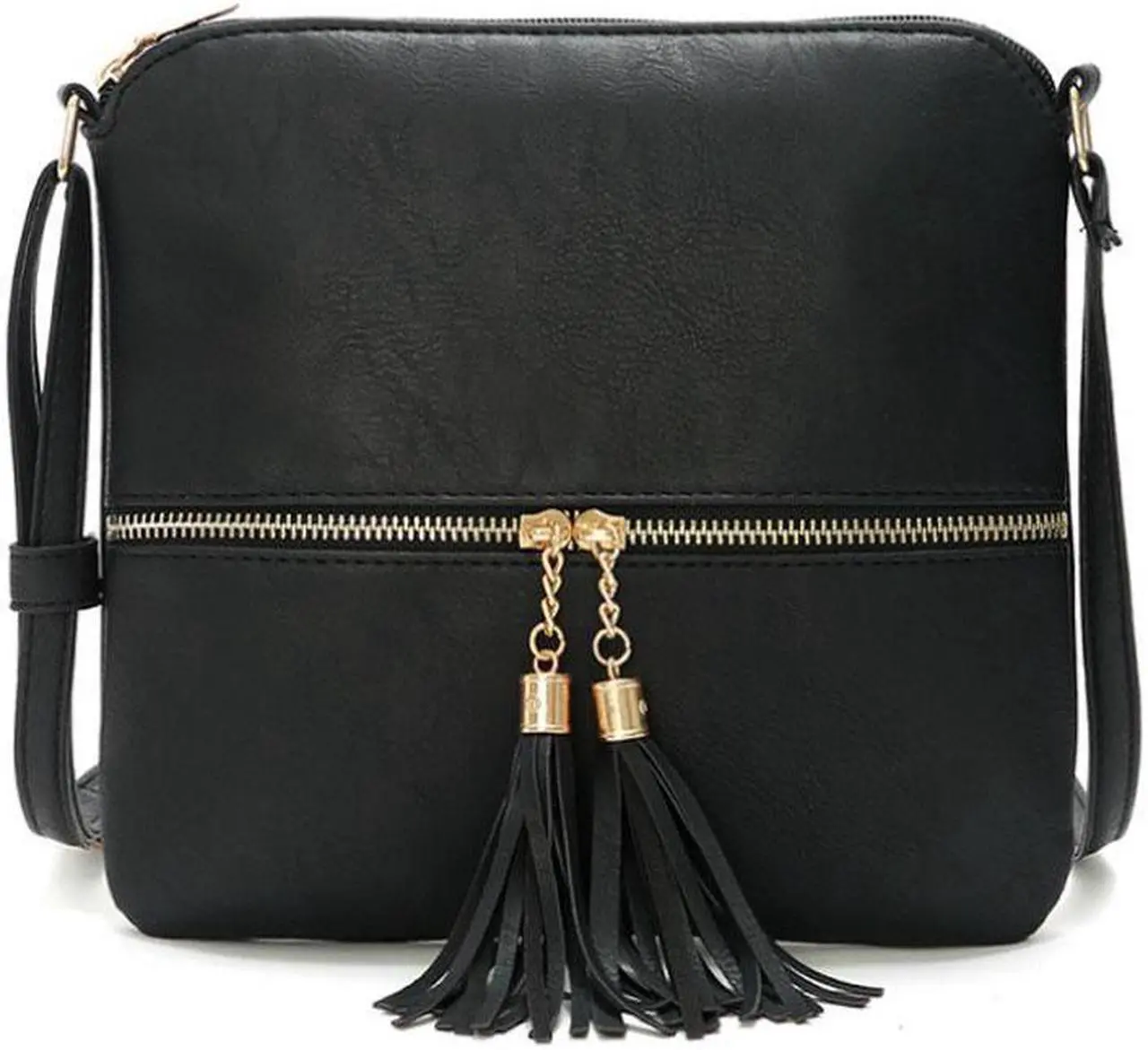 Main image of Crossbody Tassel Bag - Black
