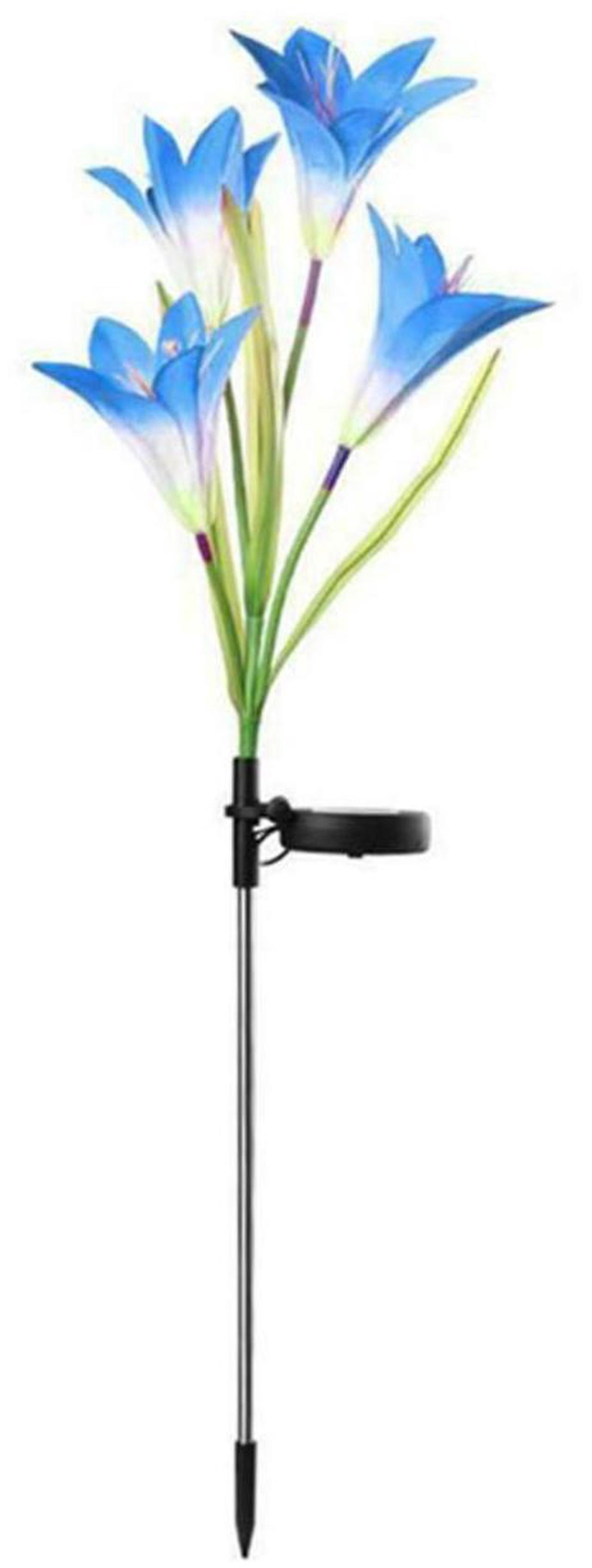 Main image of Solar Lily Flower Garden Lights - Blue - Pack of 1 each Stem comes with 4 Lights