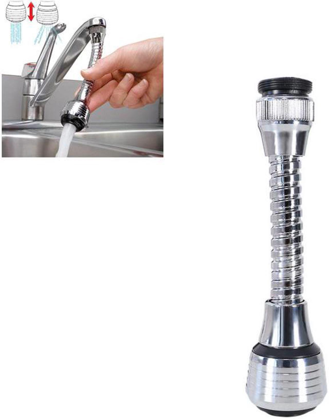 Water Tap Nozzle with Flexible Neck - Increases Water Pressure And Makes Plates Easier To Clean - 360 Degree Rotation To Cover Whole Sink -  Reduces Splash On Your Surfaces -