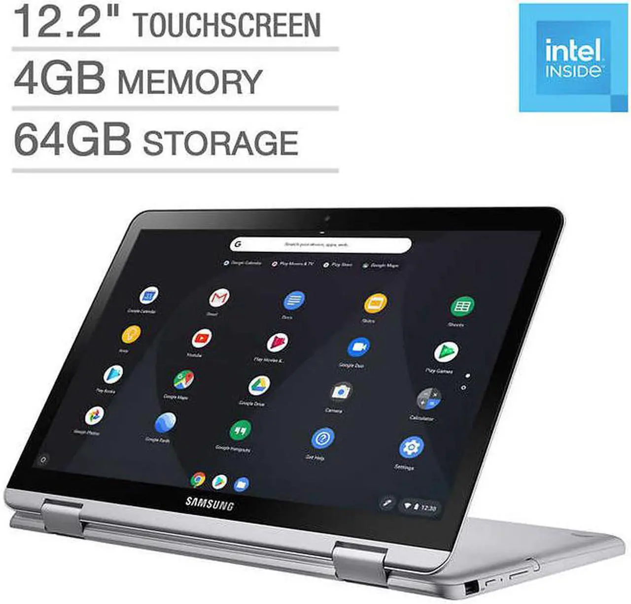 Main image of Samsung 12.2" Full HD Touchscreen 2-in-1 Chromebook Intel Celeron 3965Y Processor 4GB DDR4 RAM 64GB eMMC Chrome OS