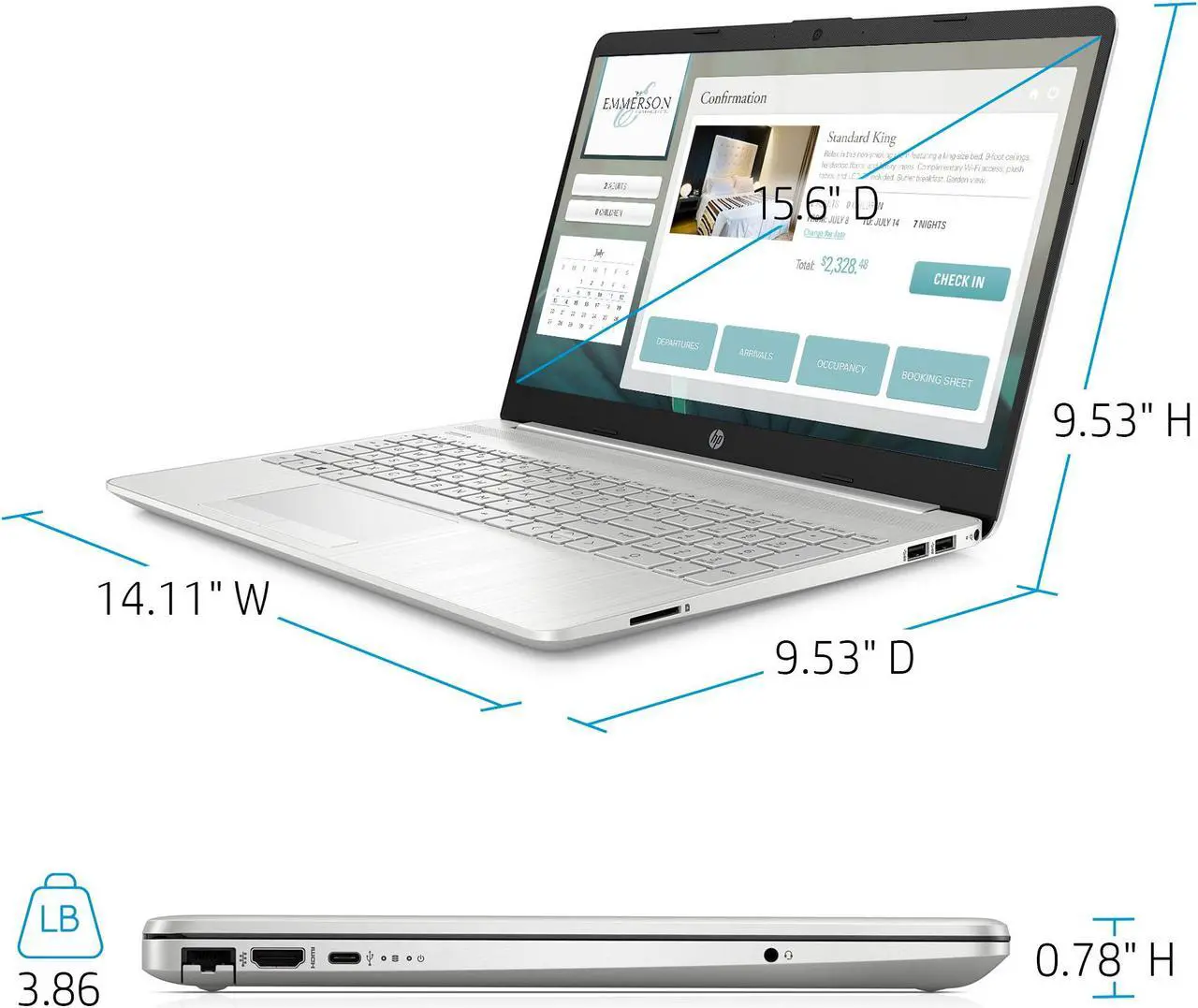 Alt view image 4 of 6 - HP 15.6" diagonal Full HD 1920 x 1080 Intel core i5-1137G7 8GB RAM 512GB SSD Windows 10 Home Silver