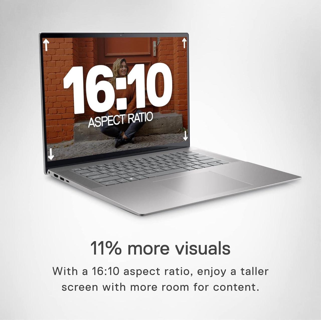 Alt view image 2 of 5 - Dell Inspiron 16 5620 16.0" FHD+ (1920 x 1200) Laptop,Intel Core i7-1255U,NVIDIA GeForce MX570,32 GB RAM 2 TB SSD, WiFi 6 and Bluetooth 5.2,Windows 11 Pro, Platinum Silver