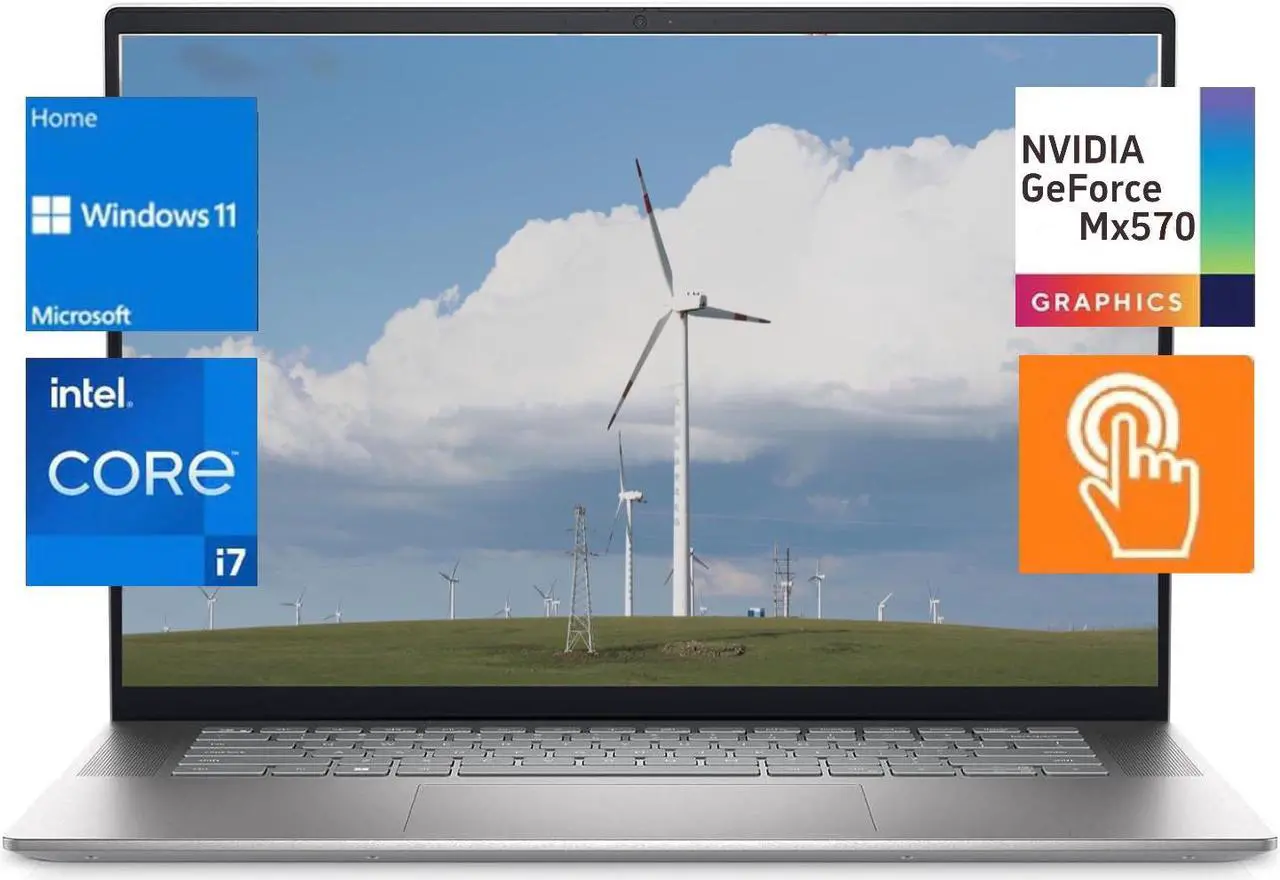 Main image of Dell Inspiron 16 5620 16.0" FHD+ (1920 x 1200) Laptop,Intel Core i7-1255U,NVIDIA GeForce MX570,32 GB RAM 1 TB SSD, WiFi 6 and Bluetooth 5.2,Windows 11 Home, Platinum Silver