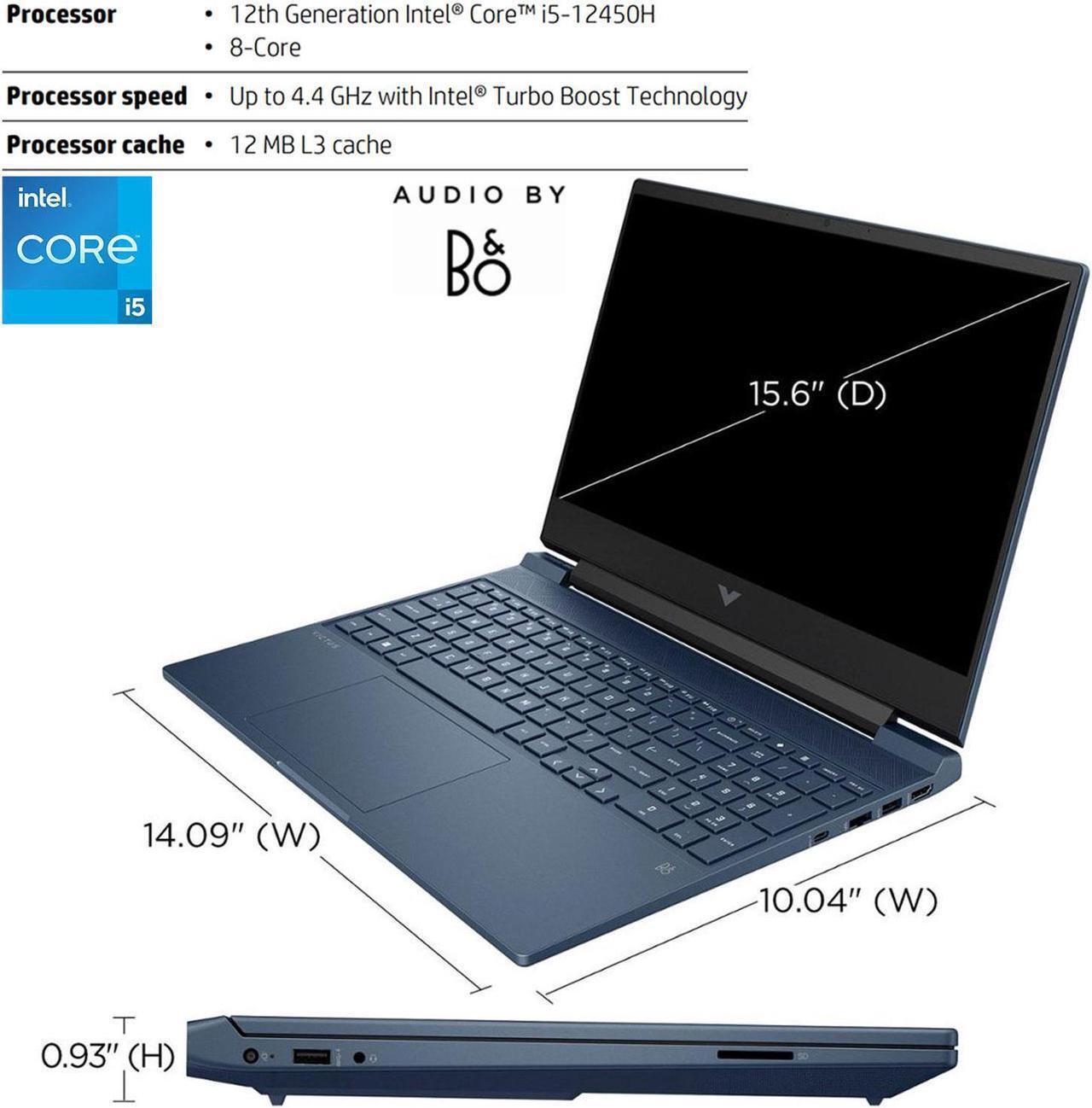 Alt view image 2 of 5 - HP Victus Gaming Laptop,15.6 FHD(1920 x 1080),Intel Core i5-12450H,NVIDIA GeForce RTX 3050 GDR6 Graphics,64 GB RAM,1 TB SSD,Windows 11 Pro,Blue