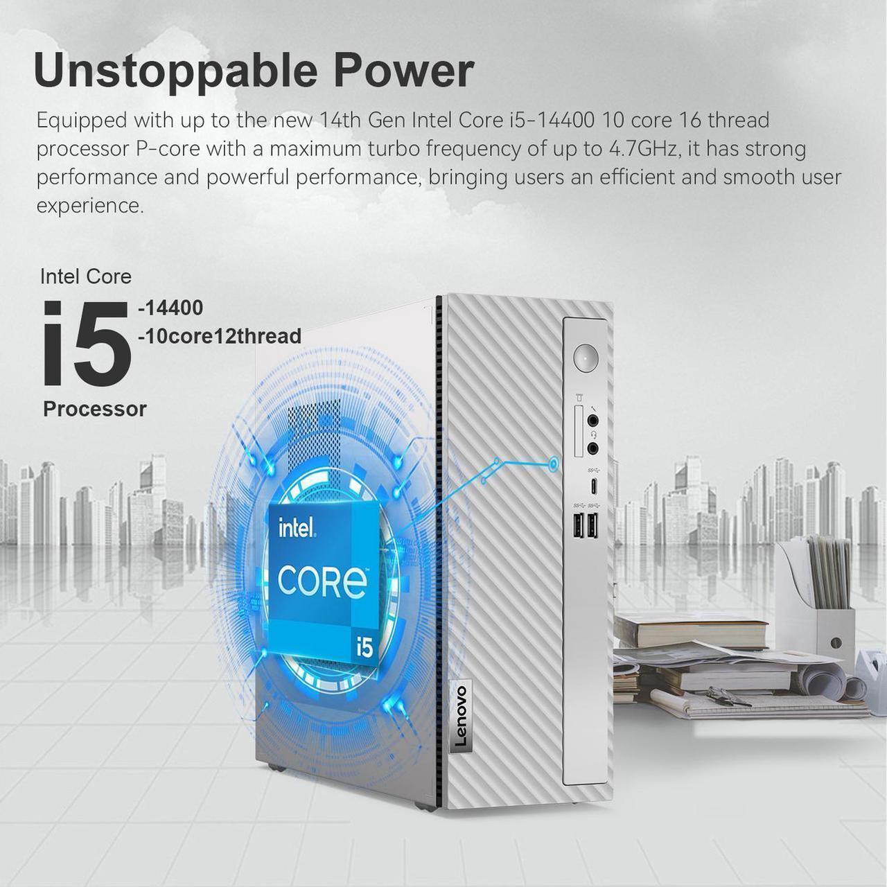 Alt view image 2 of 6 - Lenovo IdeaCentre 3i Desktop - Intel Core i5-14400 - Intel UHD 730 Graphics - Wired KB and Mouse - 32GB RAM,512GB PCIe SSD - Win 11 Pro