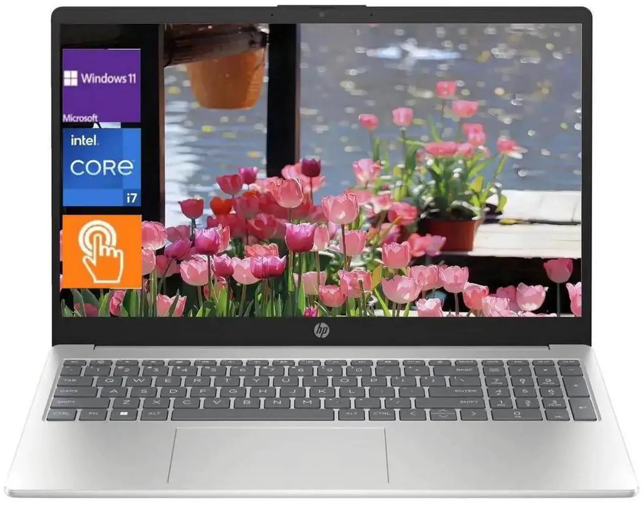 Main image of HP 15.6" HD Touch Laptop,Intel Core i7 1355U + Intel Graphics,Backlit keyboard,16 GB RAM,512 GB PCIe SSD,Win 11 Home