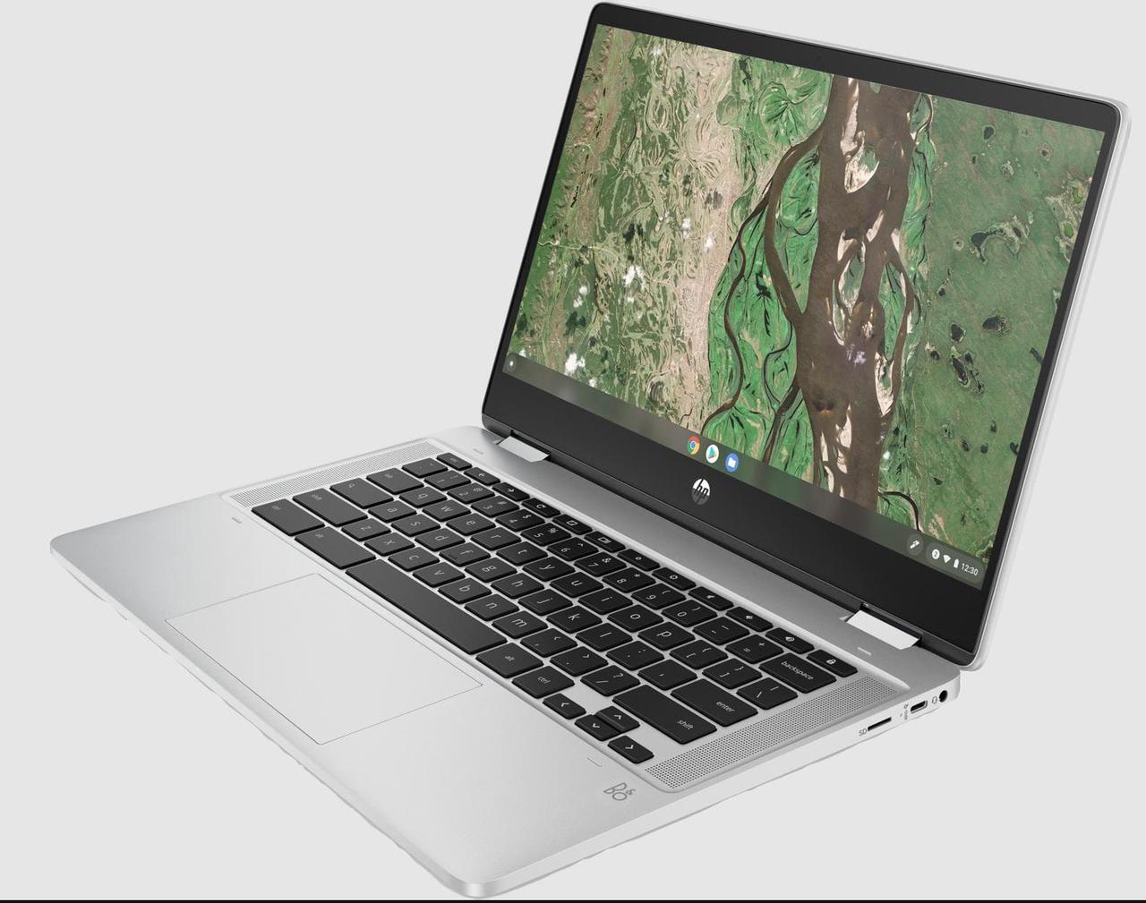 Main image of HP Chromebook x360 14" HD Touchscreen Intel UHD Graphics Intel Pentium Silver 4GB DDR4 RAM 128GB eMMC Wi-Fi Bluetooth 5 Chrome OS Silver
