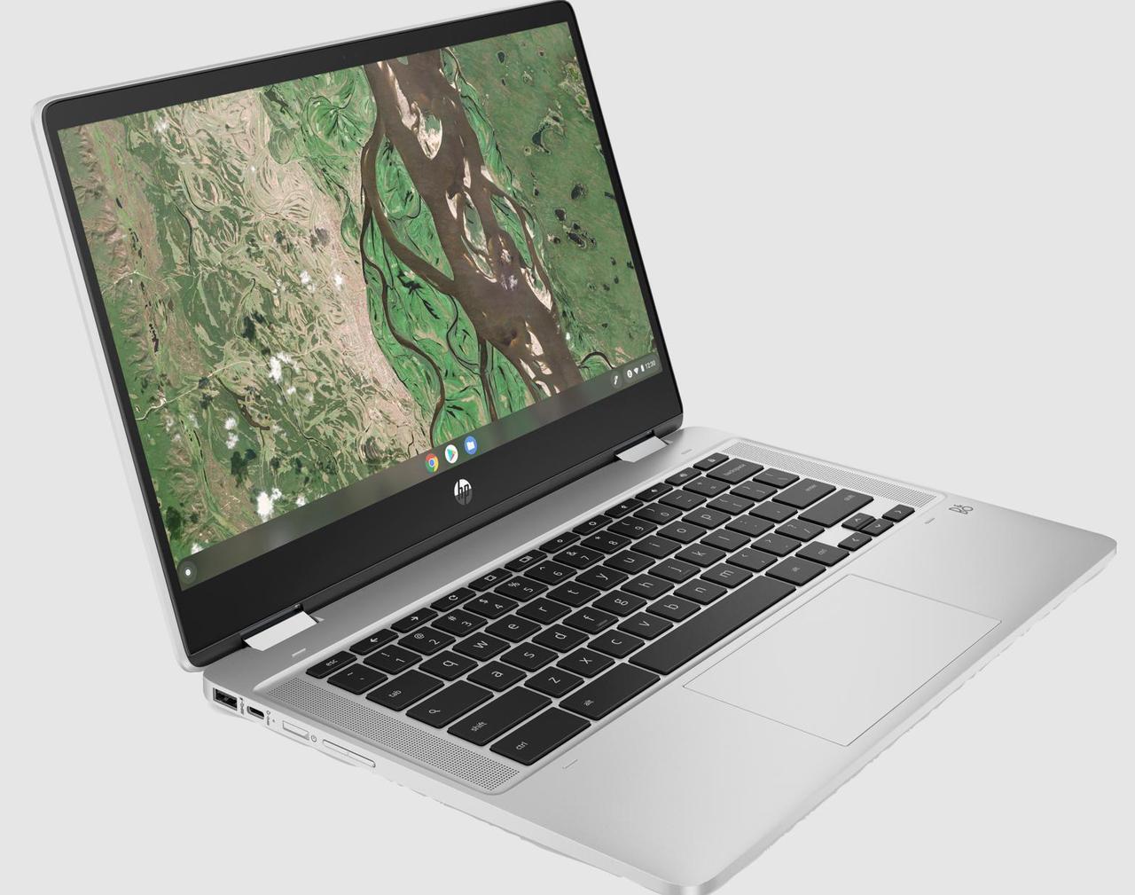Alt view image 2 of 6 - HP Chromebook x360 14" HD Touchscreen Intel UHD Graphics Intel Pentium Silver 4GB DDR4 RAM 128GB eMMC Wi-Fi Bluetooth 5 Chrome OS Silver