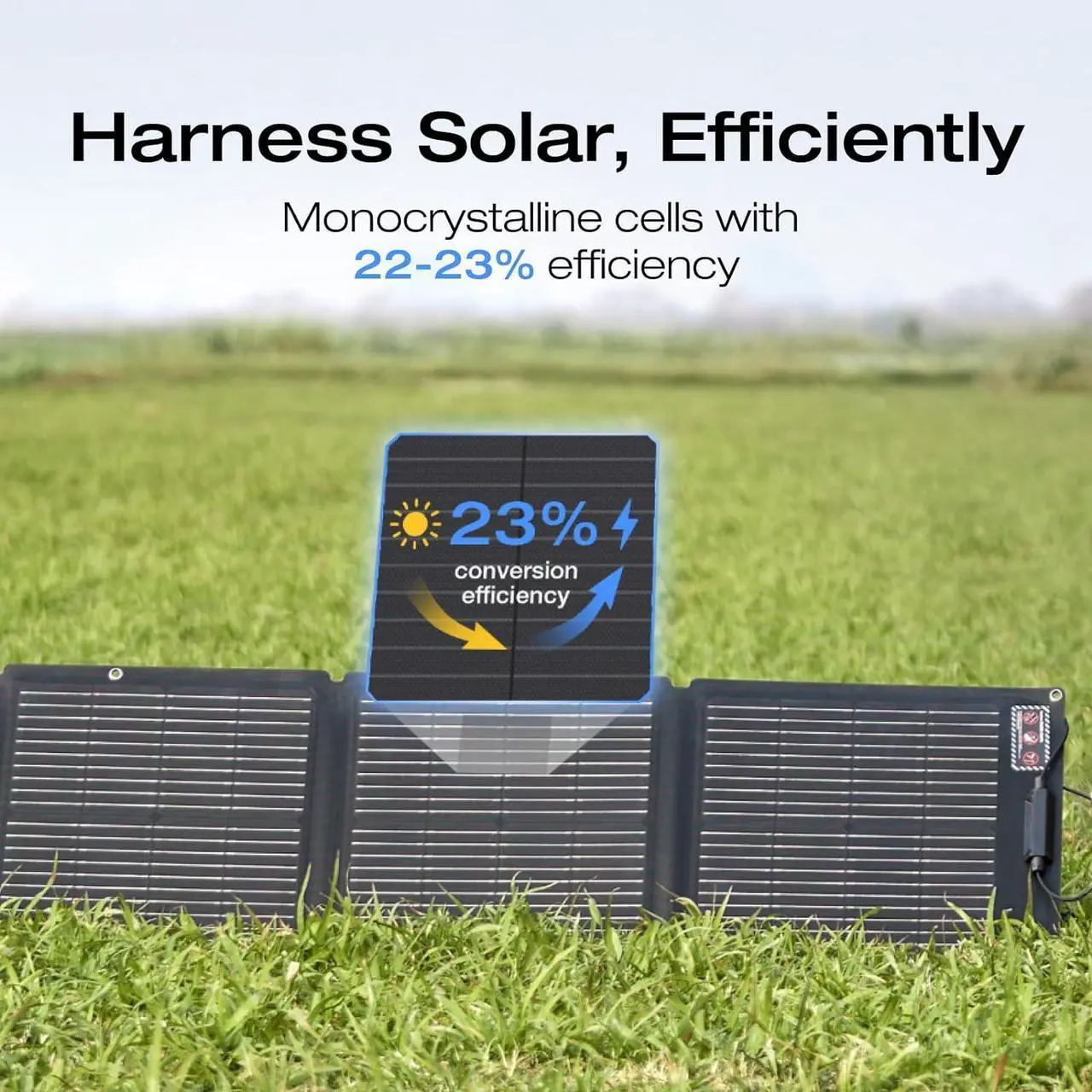 Alt view image 2 of 7 - EcoFlow 110W Portable Solar Panel for Power Station, Foldable Solar Charger with Adjustable Kickstand, Waterproof IP67 for Outdoor Camping,RV,off Grid System