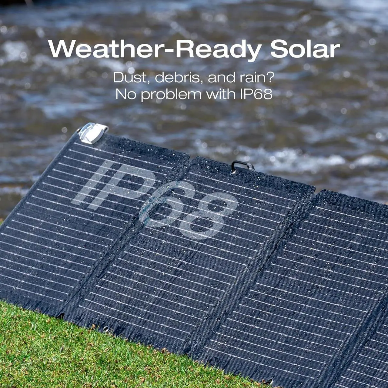 Alt view image 3 of 7 - EcoFlow 110W Portable Solar Panel for Power Station, Foldable Solar Charger with Adjustable Kickstand, Waterproof IP67 for Outdoor Camping,RV,off Grid System