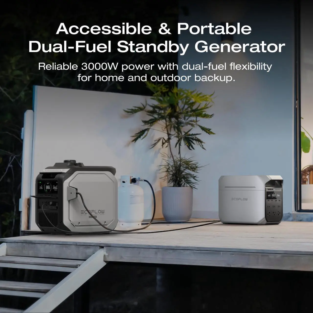 Alt view image 3 of 7 - EcoFlow 2000W Dual Fuel Smart Generator, LPG & Gas Powered, Smart Control, Power Backup for Home Use, Emergency Power, Two AC Outputs, Compatible with DELTA 3 Series