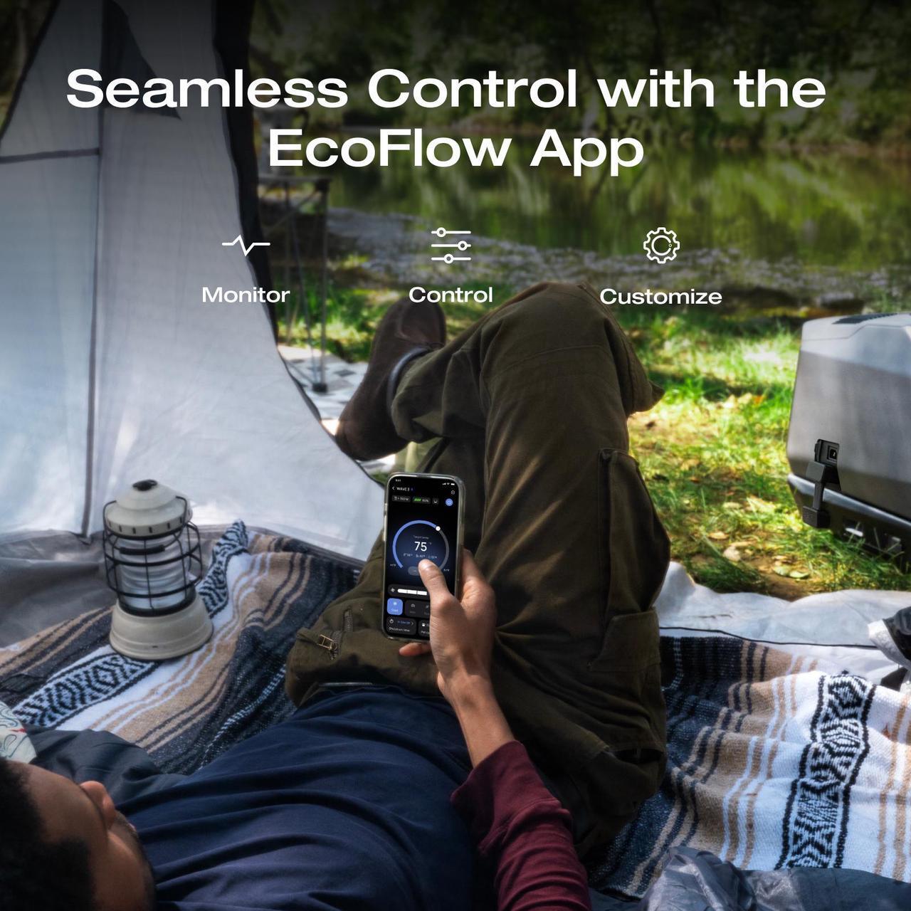 Alt view image 6 of 7 - EcoFlow WAVE 3 Portable Air Conditioner, 1800W/6100 BTU Cooling and 2000W/6800 BTU Heating, 1000W Fast Charging in 75 mins, 8H Wireless Running, APP Control, for Camping, Vanlife, RVs