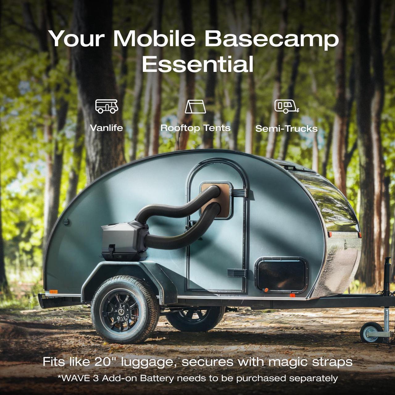 Alt view image 5 of 7 - EcoFlow WAVE 3 Portable Air Conditioner, 1800W/6100 BTU Cooling and 2000W/6800 BTU Heating, 1000W Fast Charging in 75 mins, 8H Wireless Running, APP Control, for Camping, Vanlife, RVs