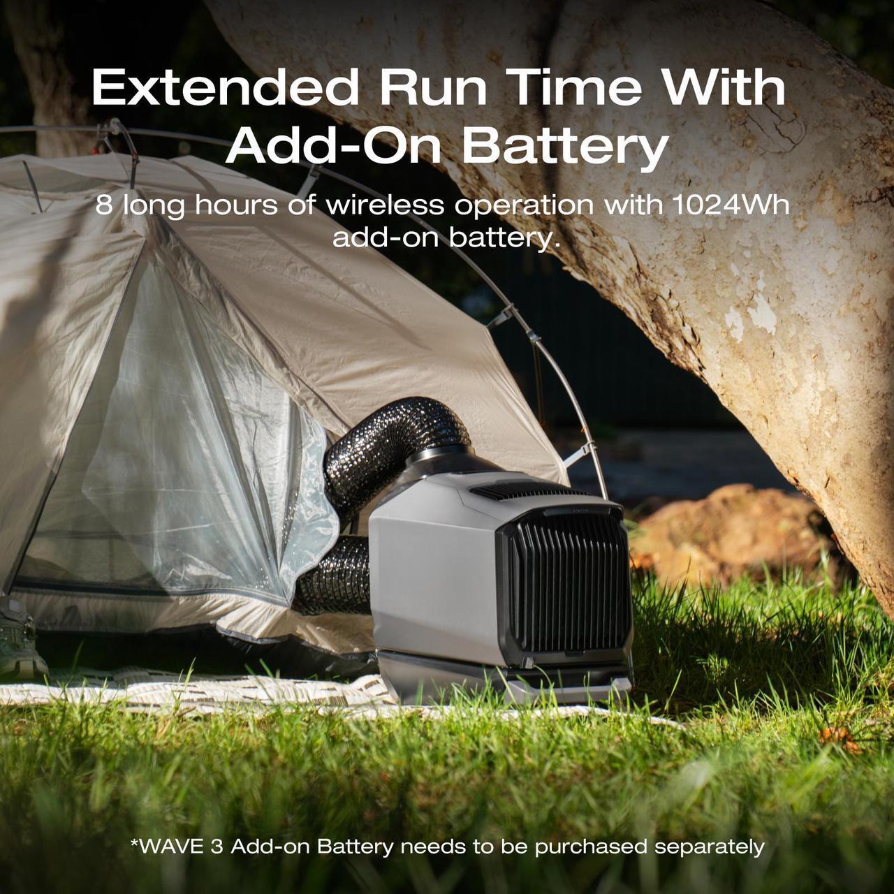 Alt view image 3 of 7 - EcoFlow WAVE 3 Portable Air Conditioner, 1800W/6100 BTU Cooling and 2000W/6800 BTU Heating, 1000W Fast Charging in 75 mins, 8H Wireless Running, APP Control, for Camping, Vanlife, RVs