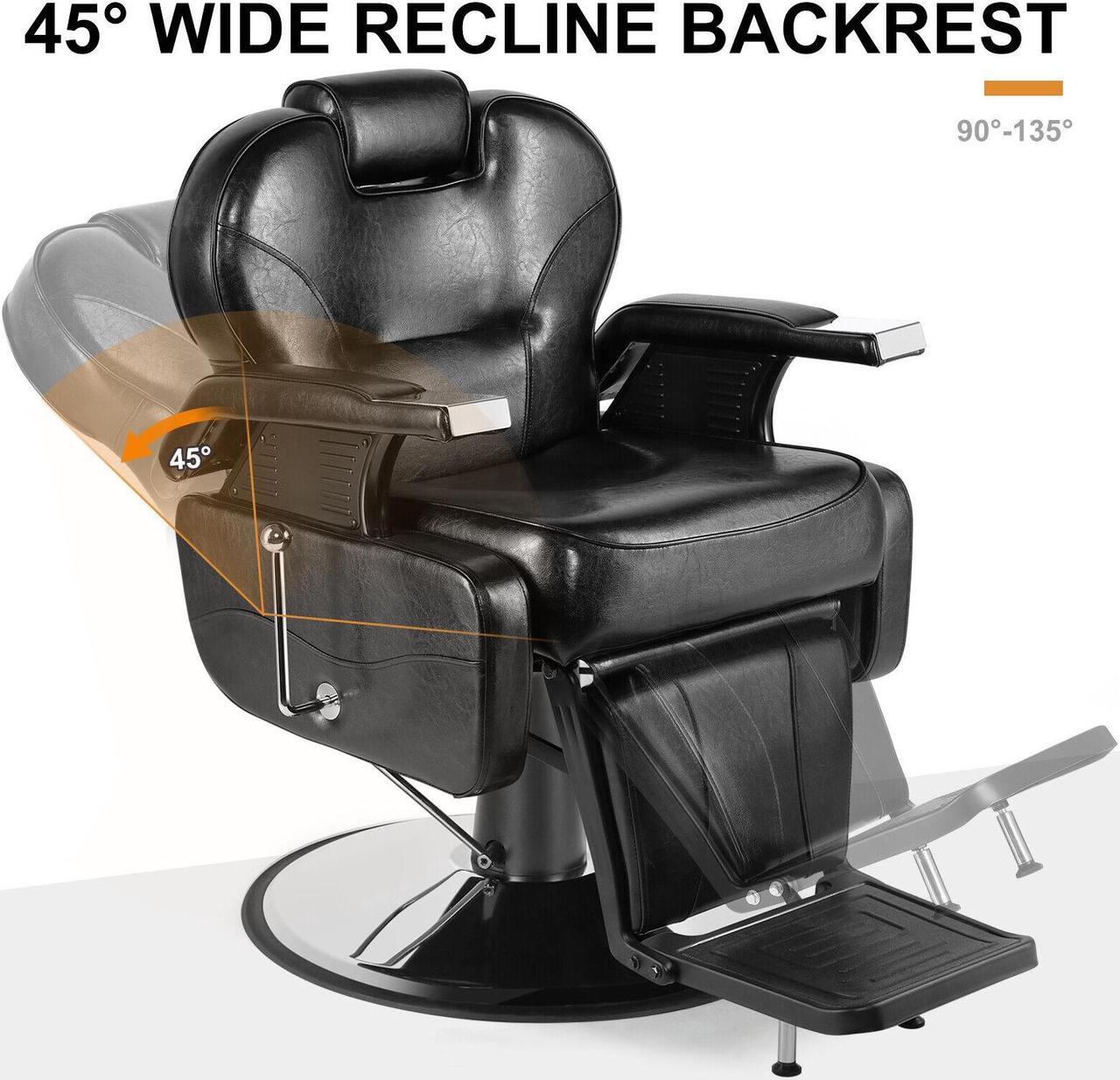 Alt view image 4 of 7 - Artist Hand Black All Purpose Hydraulic Recliner Barber Chair Salon Beauty Styling Chair