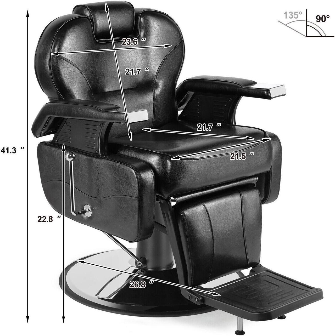 Alt view image 2 of 7 - Artist Hand Black All Purpose Hydraulic Recliner Barber Chair Salon Beauty Styling Chair