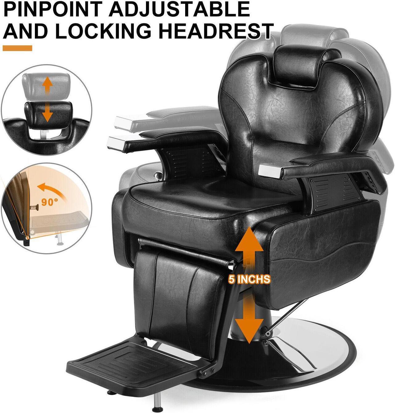 Alt view image 6 of 7 - Artist Hand Black All Purpose Hydraulic Recliner Barber Chair Salon Beauty Styling Chair
