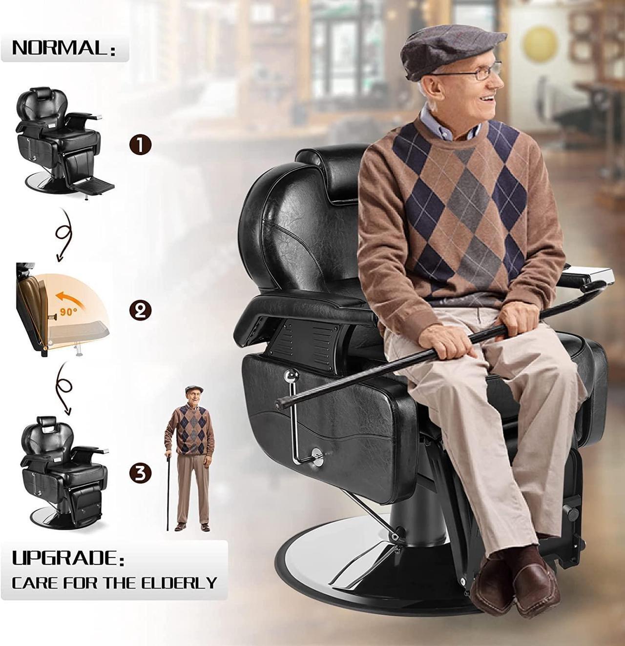 Alt view image 3 of 7 - Artist Hand Black All Purpose Hydraulic Recliner Barber Chair Salon Beauty Styling Chair