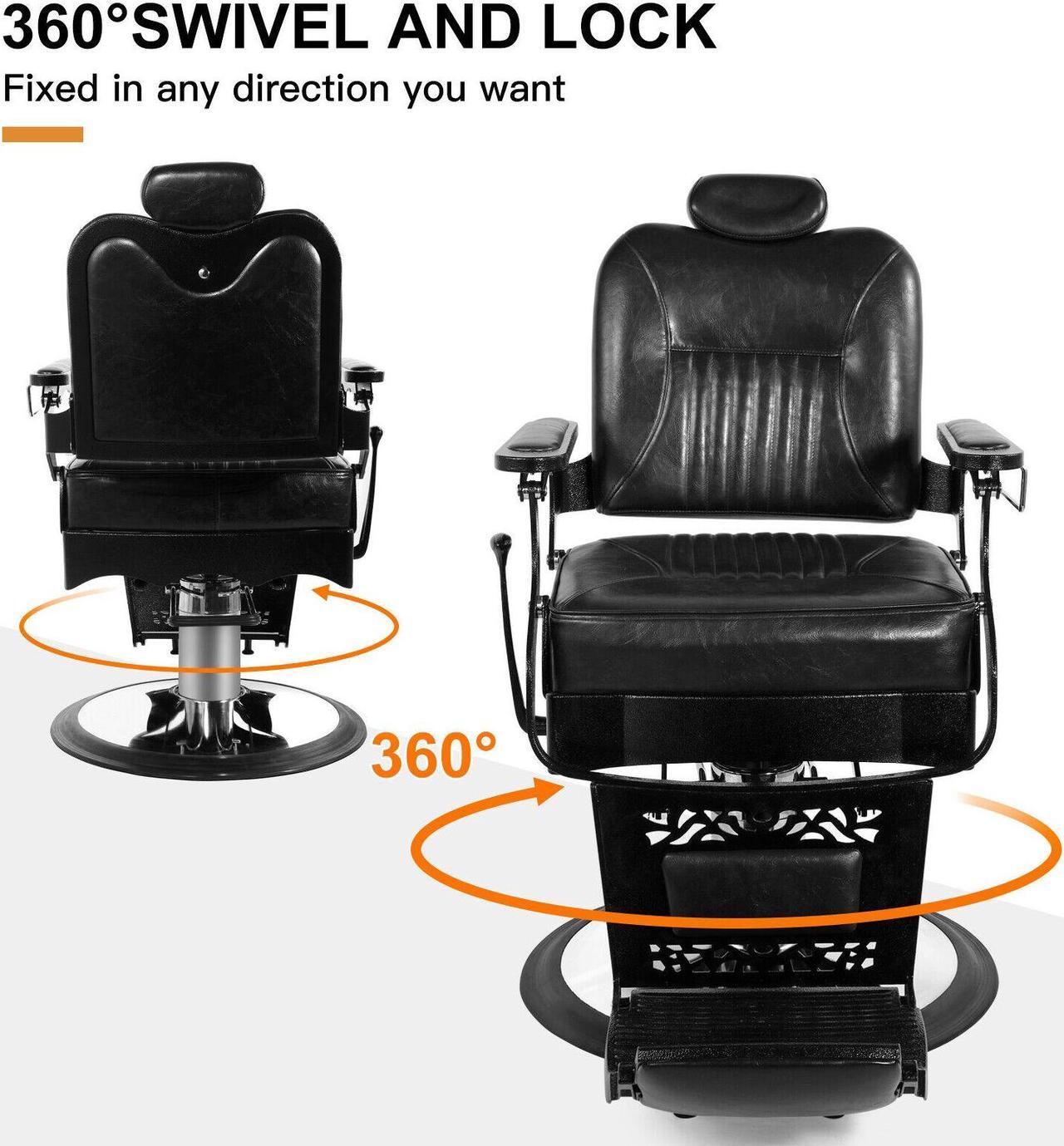 Alt view image 2 of 5 - Artist hand Antique Barber Chair Vintage Barber Chair Heavy Duty Barber Chairs Hydraulic Reclining Salon Chair Tattoo Chair Salon Equipment(Black)