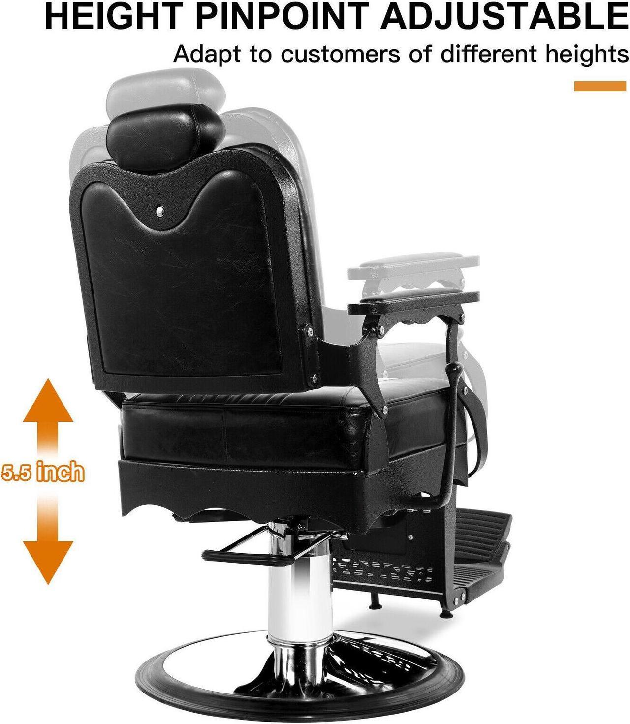 Alt view image 3 of 5 - Artist hand Antique Barber Chair Vintage Barber Chair Heavy Duty Barber Chairs Hydraulic Reclining Salon Chair Tattoo Chair Salon Equipment(Black)