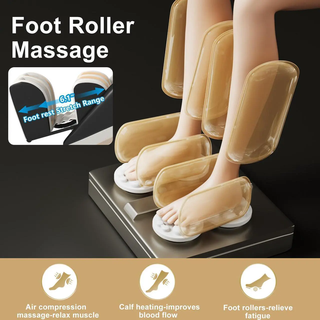 Alt view image 6 of 7 - 3D Full Body Massage Chair, Zero Gravity Recliner Chair With AI Voice Control, Back And Calf Heating, Bluetooth Speakers, And Foot Massager, Full Body Airbags Compression Massage (Black & White)