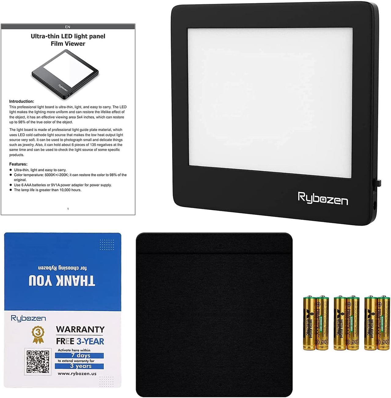 Alt view image 6 of 6 - Rybozen Ultra-Thin Portable Slide Scanner 5 x 4 Inches LED Light Panel Photo Slides Negatives and Film Viewer