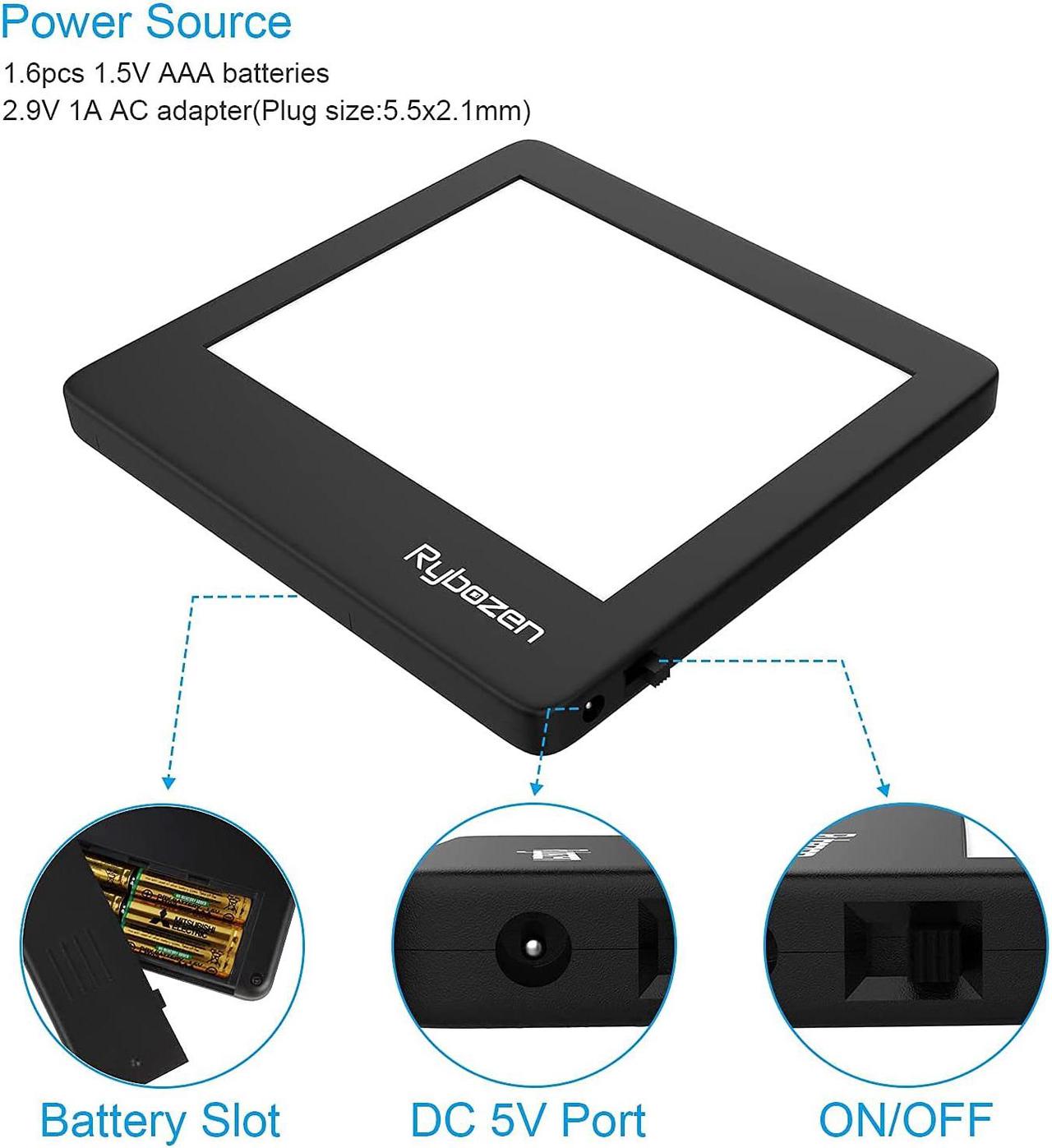 Alt view image 2 of 6 - Rybozen Ultra-Thin Portable Slide Scanner 5 x 4 Inches LED Light Panel Photo Slides Negatives and Film Viewer