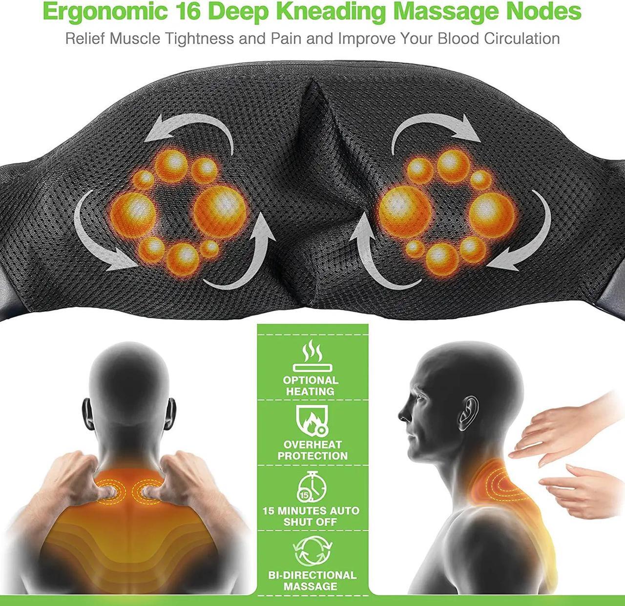 Alt view image 2 of 7 - Cotsoco Shiatsu Back Neck and Shoulder Massager with Heat,Deep Tissue 4D Kneading Pillow, Electric Full Body Massager for Shoulders,Legs,Foot,Body Muscle Pain Relief,Gifts for Mom Dad