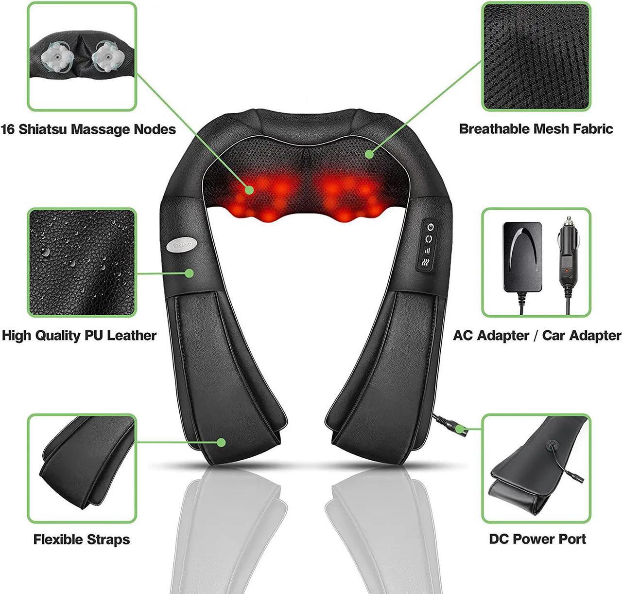 Alt view image 3 of 7 - Cotsoco Shiatsu Back Neck and Shoulder Massager with Heat,Deep Tissue 4D Kneading Pillow, Electric Full Body Massager for Shoulders,Legs,Foot,Body Muscle Pain Relief,Gifts for Mom Dad