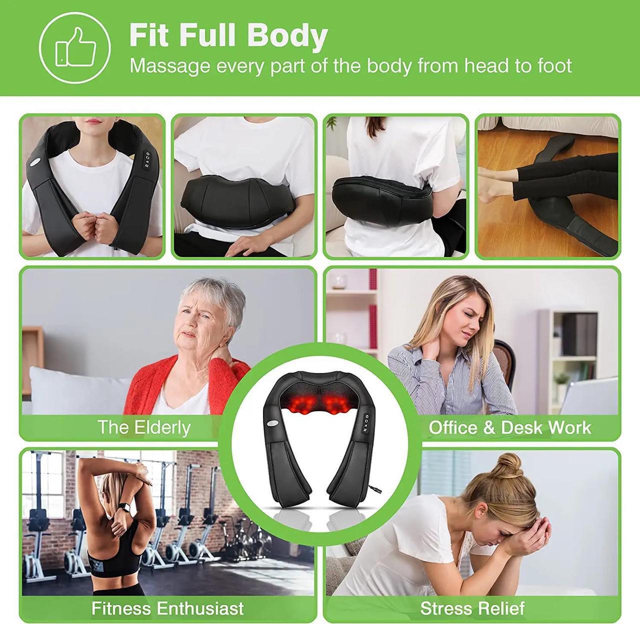 Alt view image 6 of 7 - Cotsoco Shiatsu Back Neck and Shoulder Massager with Heat,Deep Tissue 4D Kneading Pillow, Electric Full Body Massager for Shoulders,Legs,Foot,Body Muscle Pain Relief,Gifts for Mom Dad