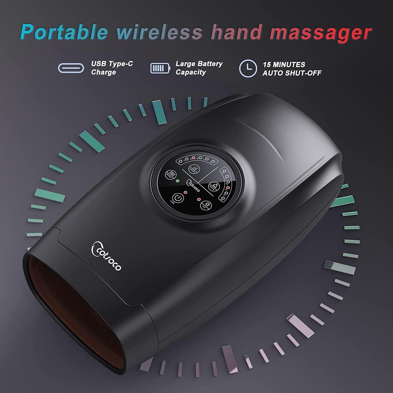 Alt view image 6 of 7 - COTSOCO Electric Hand Massager - Cordless Hand Massager for Arthritis and Carpal Tunnel, 6 Levels Hand Therapy with Heat and Compression, Hand and Wrist Massager Machine for Pain Relief