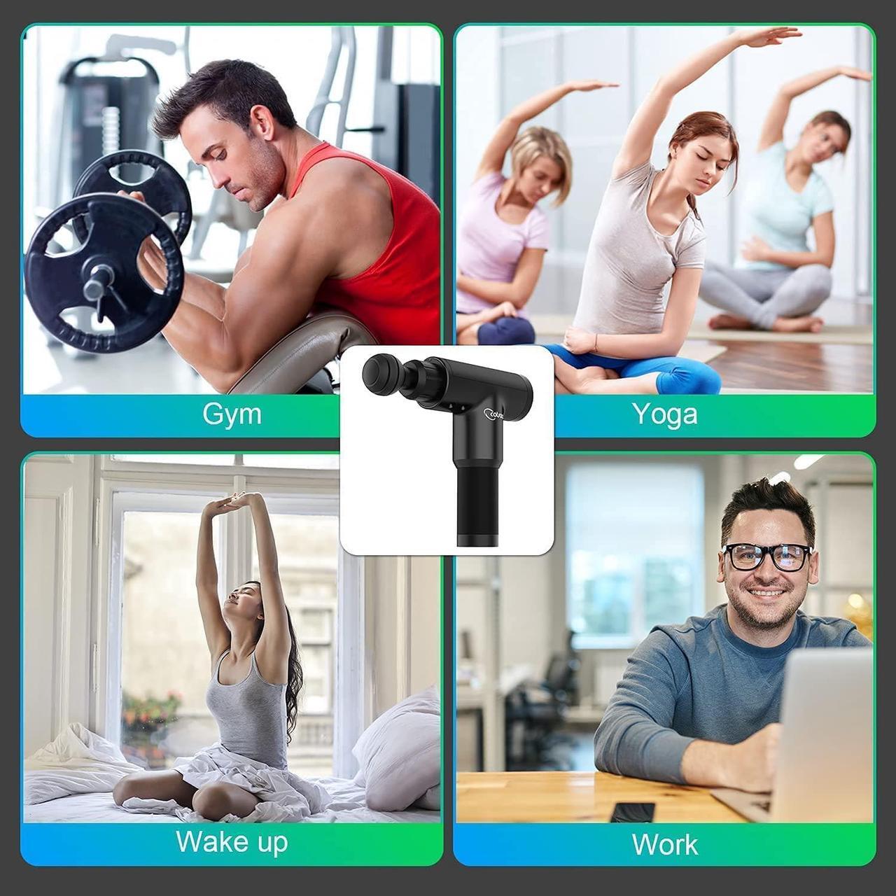 Alt view image 7 of 7 - Massage Gun Deep Tissue, Cotsoco Percussion Muscle Massager for Athletes, Super Quiet Portable Handheld Electric Sport Massager, 6 Speed and 4 Massage Heads(Black)