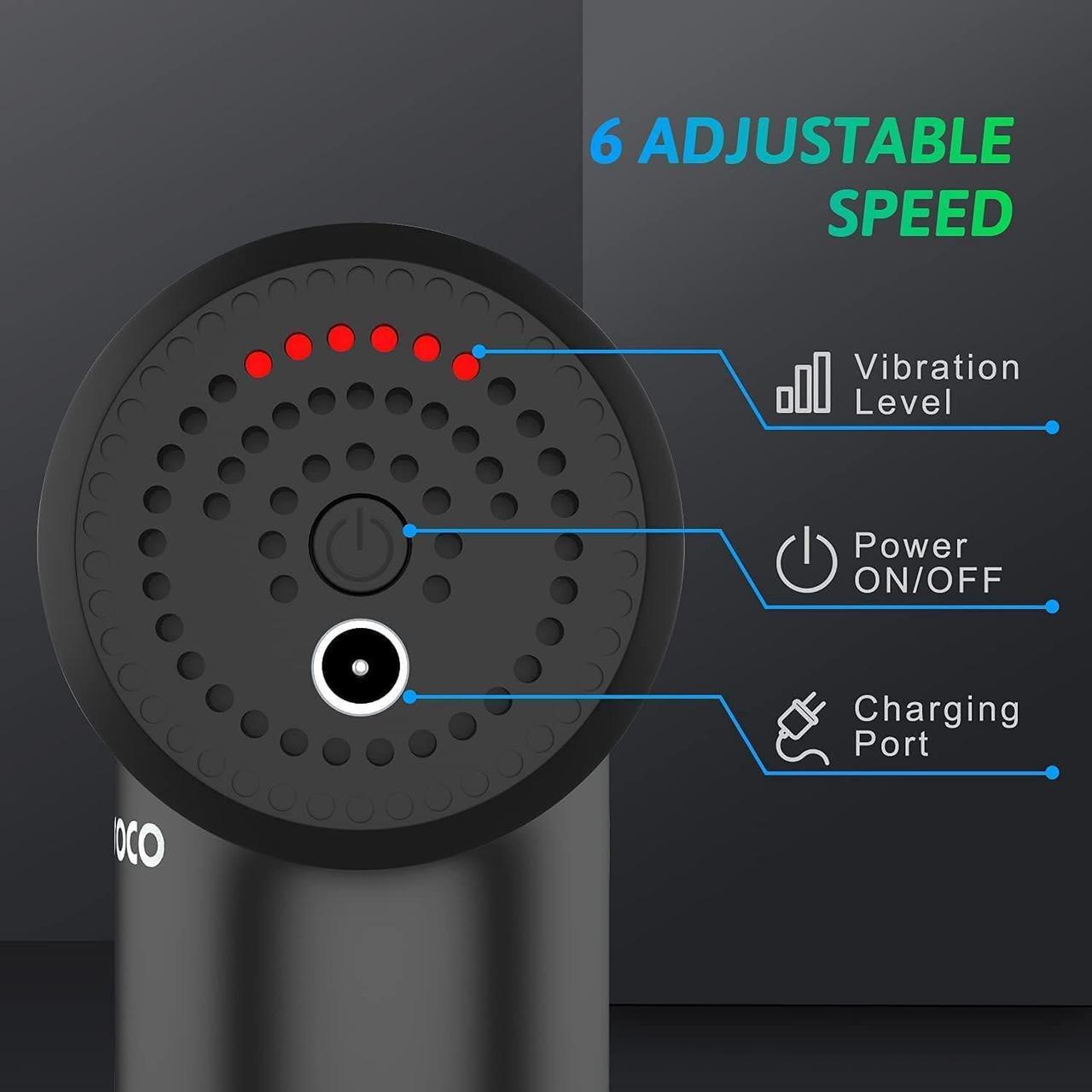 Alt view image 2 of 7 - Massage Gun Deep Tissue, Cotsoco Percussion Muscle Massager for Athletes, Super Quiet Portable Handheld Electric Sport Massager, 6 Speed and 4 Massage Heads(Black)