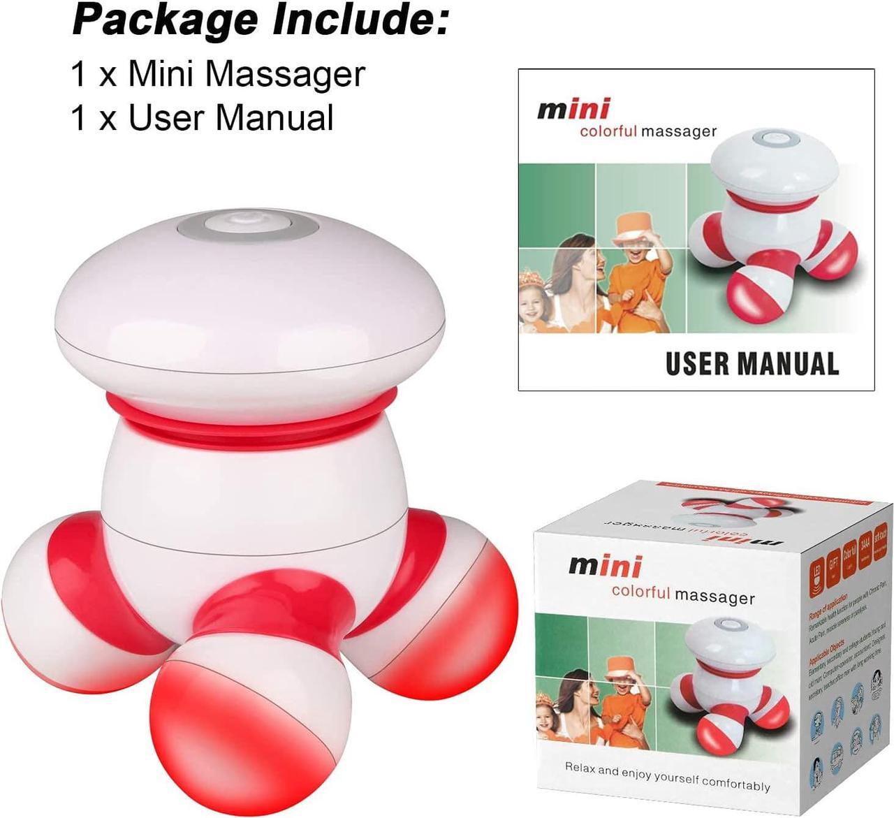 Alt view image 6 of 7 - Mini Portable handheld Vibrating Body Massager with LED Light for Hand Head Neck Back Legs Arms Pain Release
