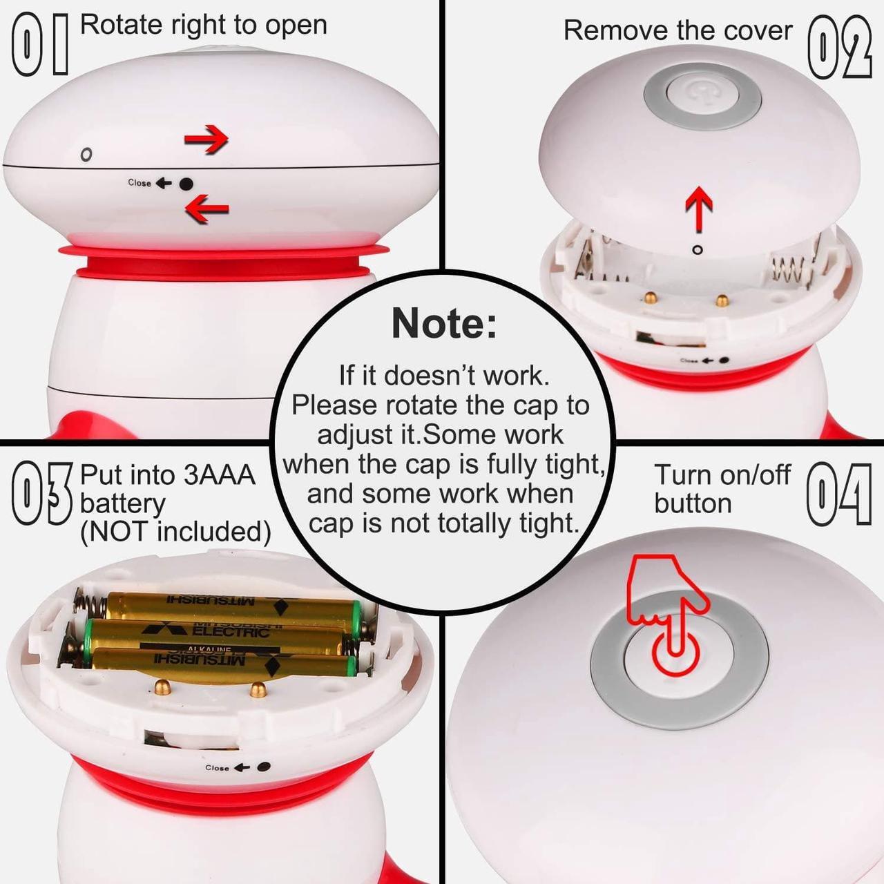 Alt view image 3 of 7 - Mini Portable handheld Vibrating Body Massager with LED Light for Hand Head Neck Back Legs Arms Pain Release