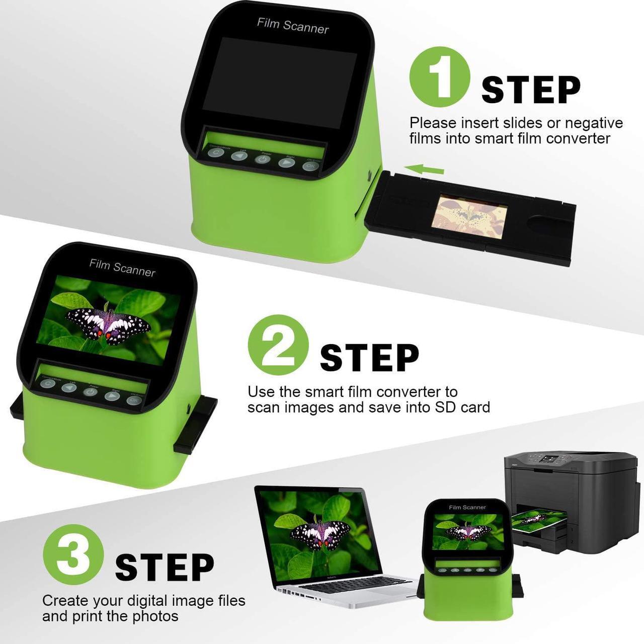 Alt view image 3 of 7 - Rybozen Digital Film & Slide Scanner, Converts 35mm, 110 & 126 and Super 8 Films & 8mm Film Negatives & Slides to 22 Megapixel JPEG Images Includes 4.3 Inch TFT LCD Display