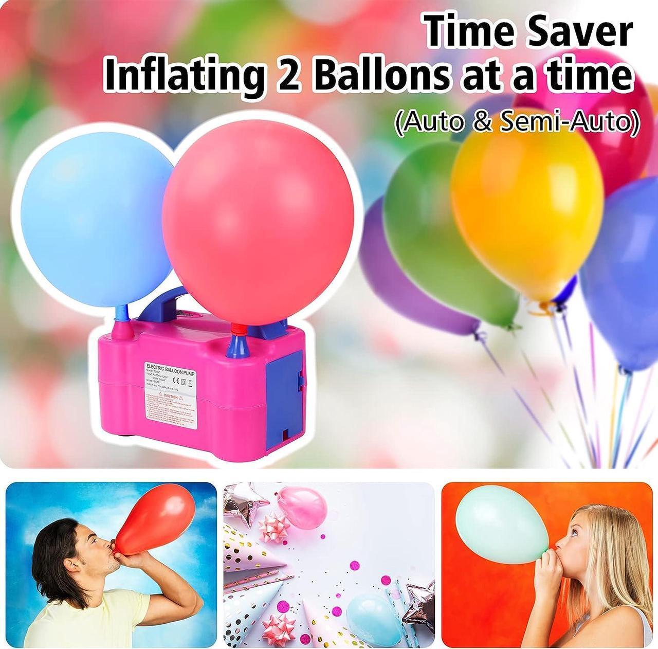 Alt view image 4 of 7 - Electric Air Balloon Pump, Portable Dual Nozzle Electric Balloon Inflator for Party Decoration, 110V 600W Balloon Blower Pump Inflation