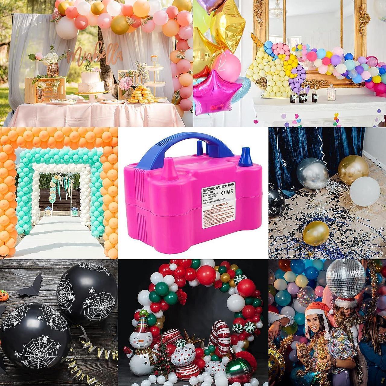 Alt view image 7 of 7 - Electric Air Balloon Pump, Portable Dual Nozzle Electric Balloon Inflator for Party Decoration, 110V 600W Balloon Blower Pump Inflation
