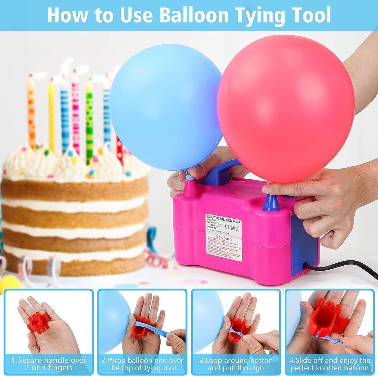 Alt view image 6 of 7 - Electric Air Balloon Pump, Portable Dual Nozzle Electric Balloon Inflator for Party Decoration, 110V 600W Balloon Blower Pump Inflation