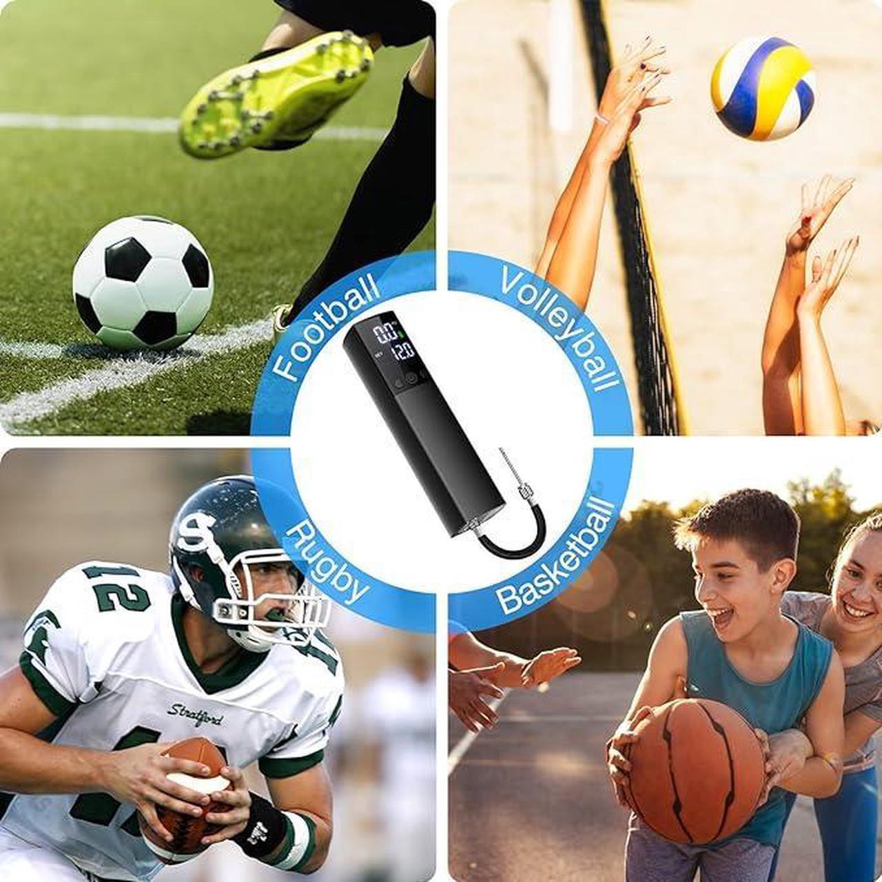 Alt view image 4 of 6 - Electric Ball Pump, Portable Automatic Air Pump Fast Ball Inflation with Accurate Pressure Gauge and Digital LCD Display for Basketball Football Soccer Volleyball (2 Pin and 1 Spout)