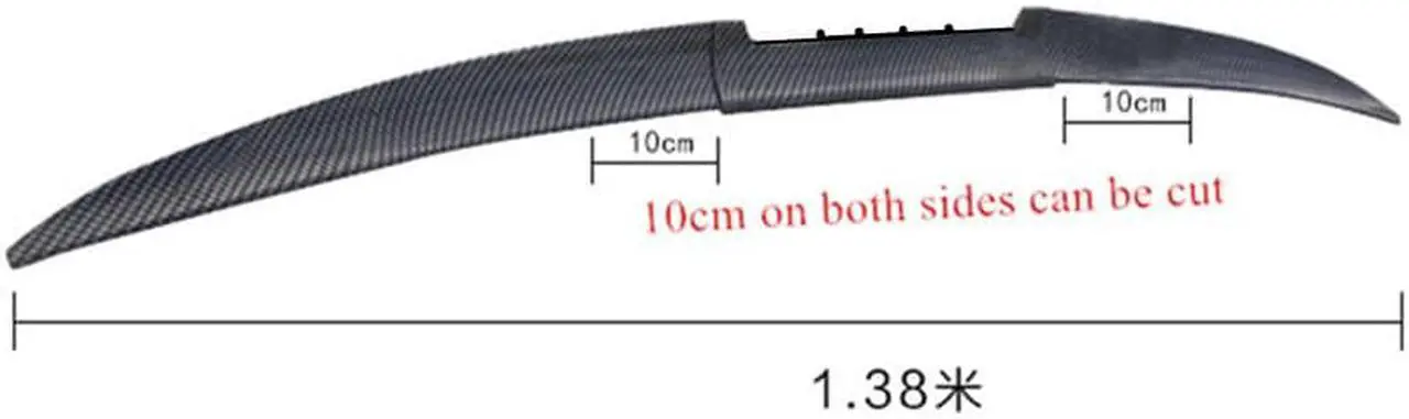 Alt view image 2 of 6 - Adjustable Rear Trunk Roof Spoiler Wing Carbon Fiber Color Universal For Car SUV