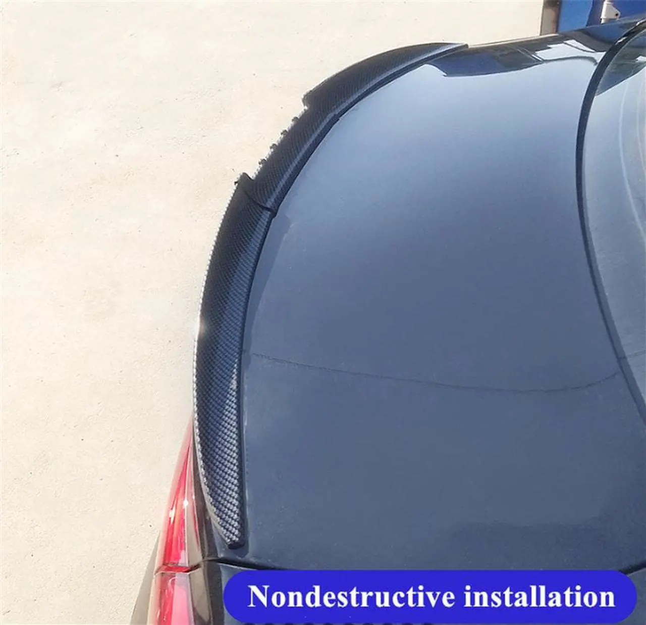 Alt view image 3 of 6 - Adjustable Rear Trunk Roof Spoiler Wing Carbon Fiber Color Universal For Car SUV
