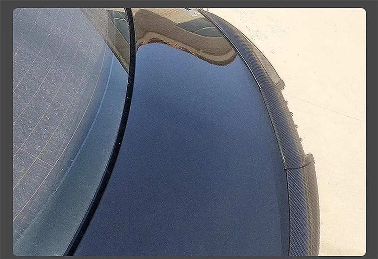 Alt view image 5 of 6 - Adjustable Rear Trunk Roof Spoiler Wing Carbon Fiber Color Universal For Car SUV