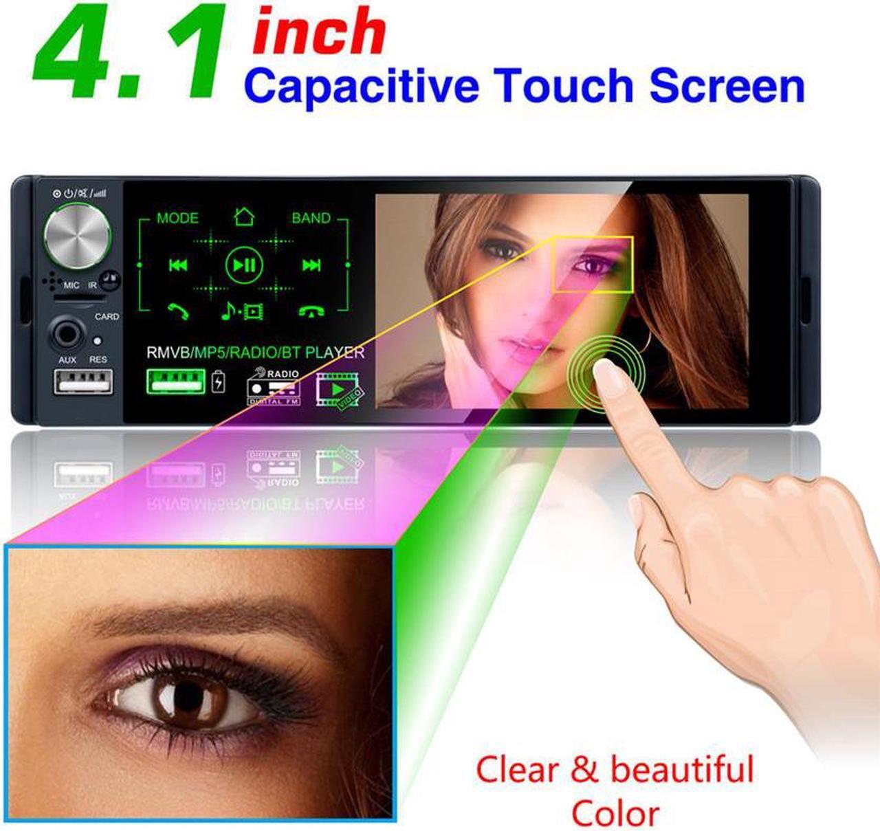 Alt view image 4 of 5 - Furulu Car 4.1" Touch Screen Bluetooth MP5 Player AM FM Radio RDS+Dynamic Track Camera