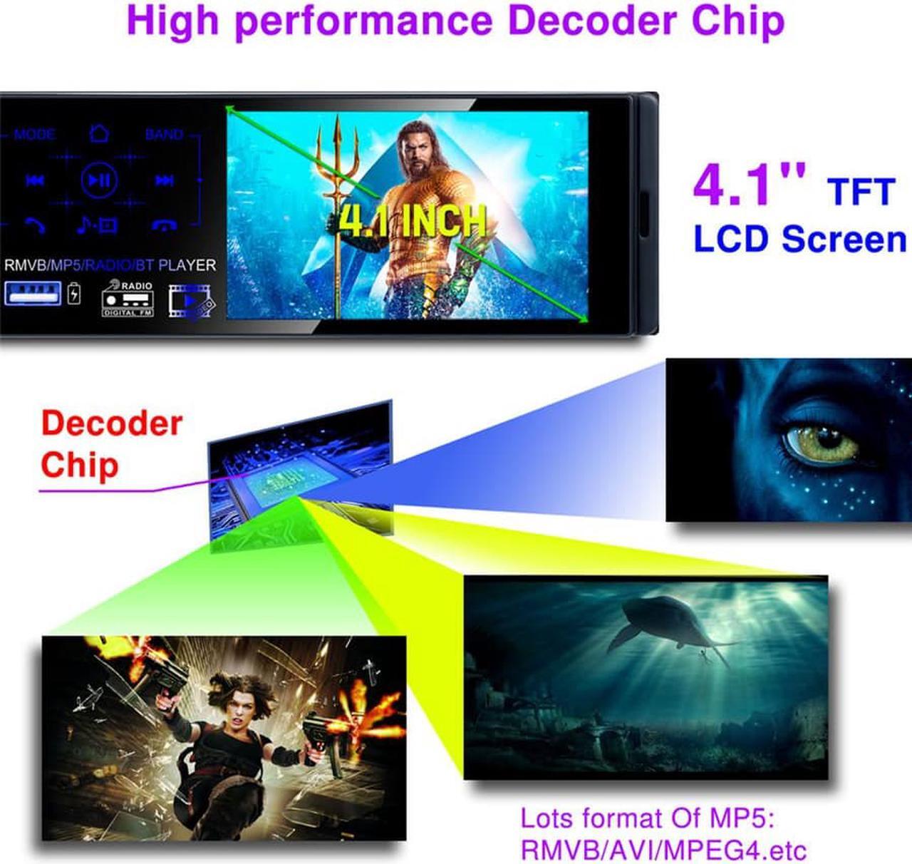 Alt view image 3 of 5 - Furulu Car 4.1" Touch Screen Bluetooth MP5 Player AM FM Radio RDS+Dynamic Track Camera